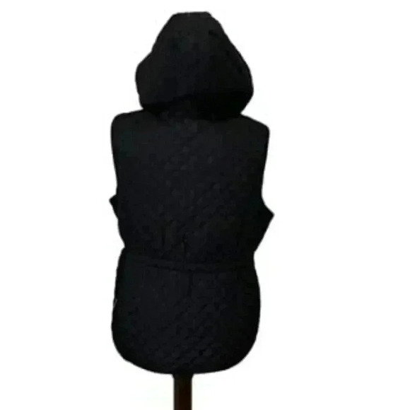 GH Bass Woman’s Hooded‎ Quilted Snap Front Vest Size Medium - Picture 5 of 12